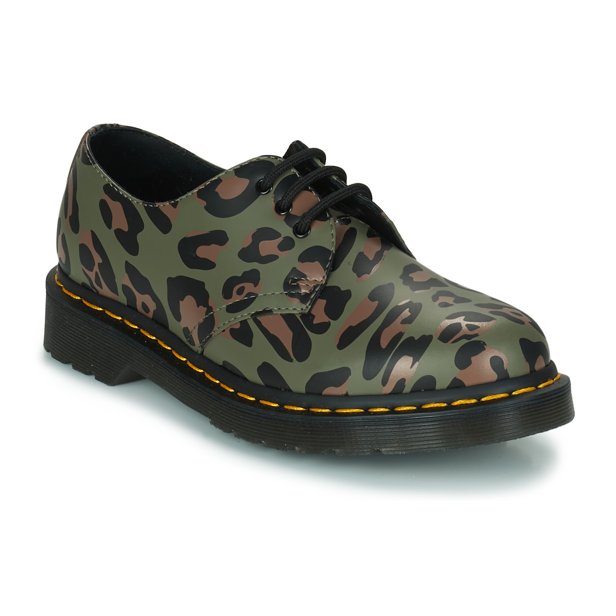 kengät Naiset Bootsit Dr. Martens 1461 Smooth Distorted Leopard Khaki