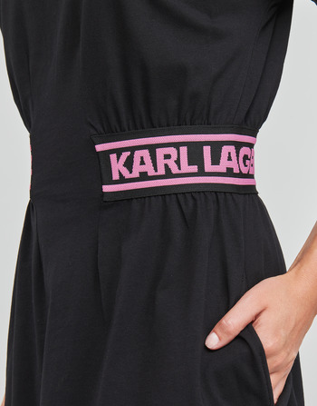 Karl Lagerfeld JERSEY DRESS W/LOGO WAIST Musta