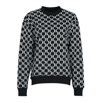 vaatteet Naiset Svetari Karl Lagerfeld UNISEX ALL-OVER MONOGRAM SWEAT Musta / Valkoinen