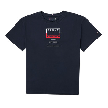 vaatteet Pojat Lyhythihainen t-paita Tommy Hilfiger KB0KB07598-DW5 Laivastonsininen