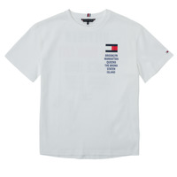 vaatteet Pojat Lyhythihainen t-paita Tommy Hilfiger KB0KB07599-YBR Valkoinen