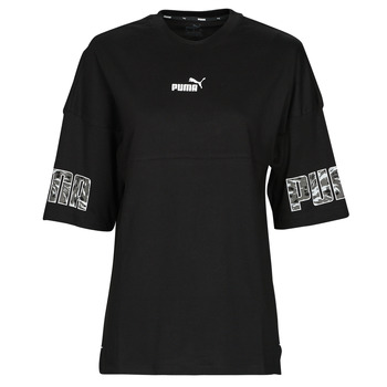 vaatteet Naiset Lyhythihainen t-paita Puma PUMA POWER SAFARI Musta / Valkoinen