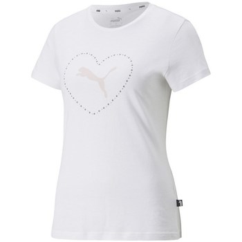 vaatteet Naiset Lyhythihainen t-paita Puma Valentine S Day Graphic Valkoinen