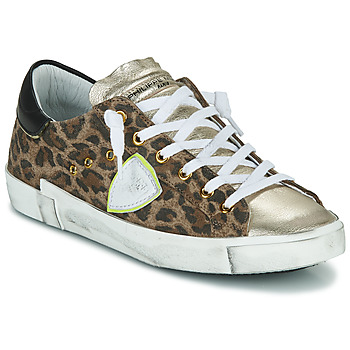 kengät Naiset Matalavartiset tennarit Philippe Model PARISX LOW WOMAN Leopardi / Kulta
