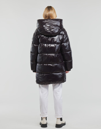 MICHAEL Michael Kors HORIZONTAL QUILTED DOWN COAT WITH  ATTACHED HOOD Musta