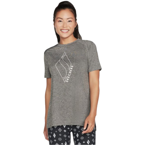 vaatteet Naiset Lyhythihainen t-paita Skechers Diamond Blissful Tee Harmaa