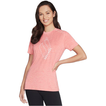 vaatteet Naiset Lyhythihainen t-paita Skechers Diamond Blissful Tee Vaaleanpunainen