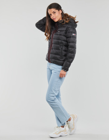 Tommy Jeans TJW QUILTED TAPE HOODED JACKET Musta