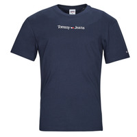 vaatteet Miehet Lyhythihainen t-paita Tommy Jeans TJM CLASSIC LINEAR LOGO TEE Laivastonsininen