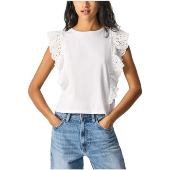 vaatteet Naiset Lyhythihainen t-paita Pepe jeans  Valkoinen