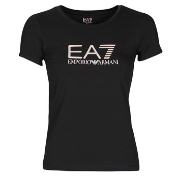 vaatteet Naiset Lyhythihainen t-paita Emporio Armani EA7 8NTT66 Musta / Arc / En / Taivaansininen