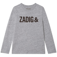 vaatteet Pojat T-paidat pitkillä hihoilla Zadig & Voltaire X25334-A35 Harmaa