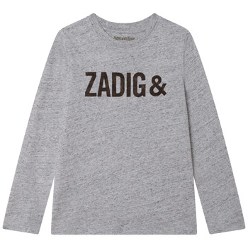 vaatteet Pojat T-paidat pitkillä hihoilla Zadig & Voltaire X25334-A35 Harmaa