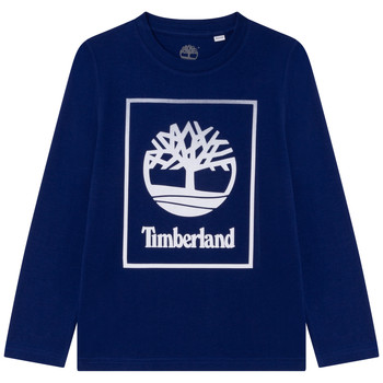 vaatteet Pojat T-paidat pitkillä hihoilla Timberland  Sininen