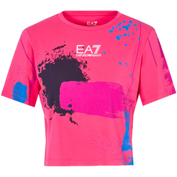 vaatteet Naiset Lyhythihainen t-paita Ea7 Emporio Armani 3LTT24 TJDZZ Vaaleanpunainen