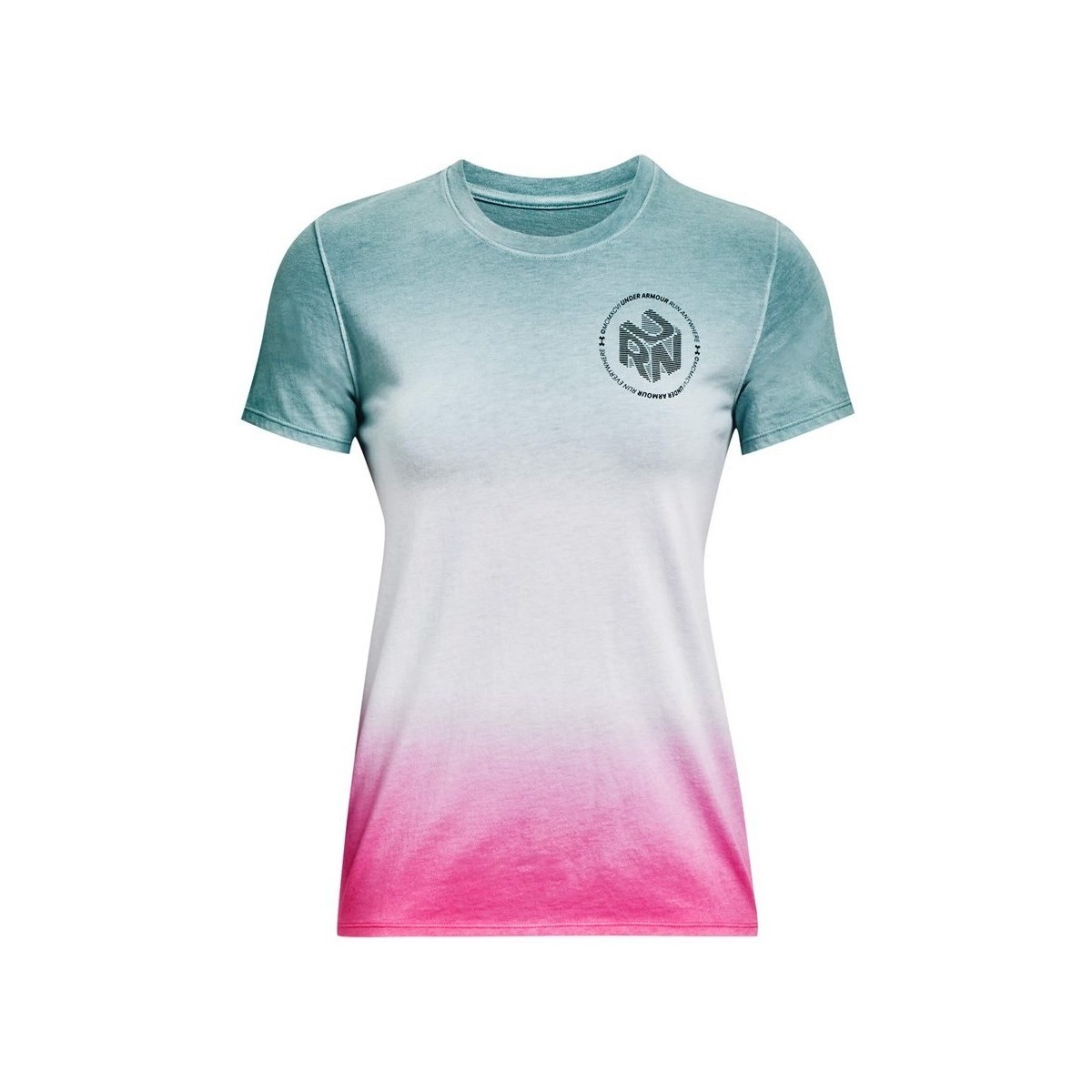 vaatteet Naiset Lyhythihainen t-paita Under Armour Run Anywhere Vaaleanpunaiset, Harmaat