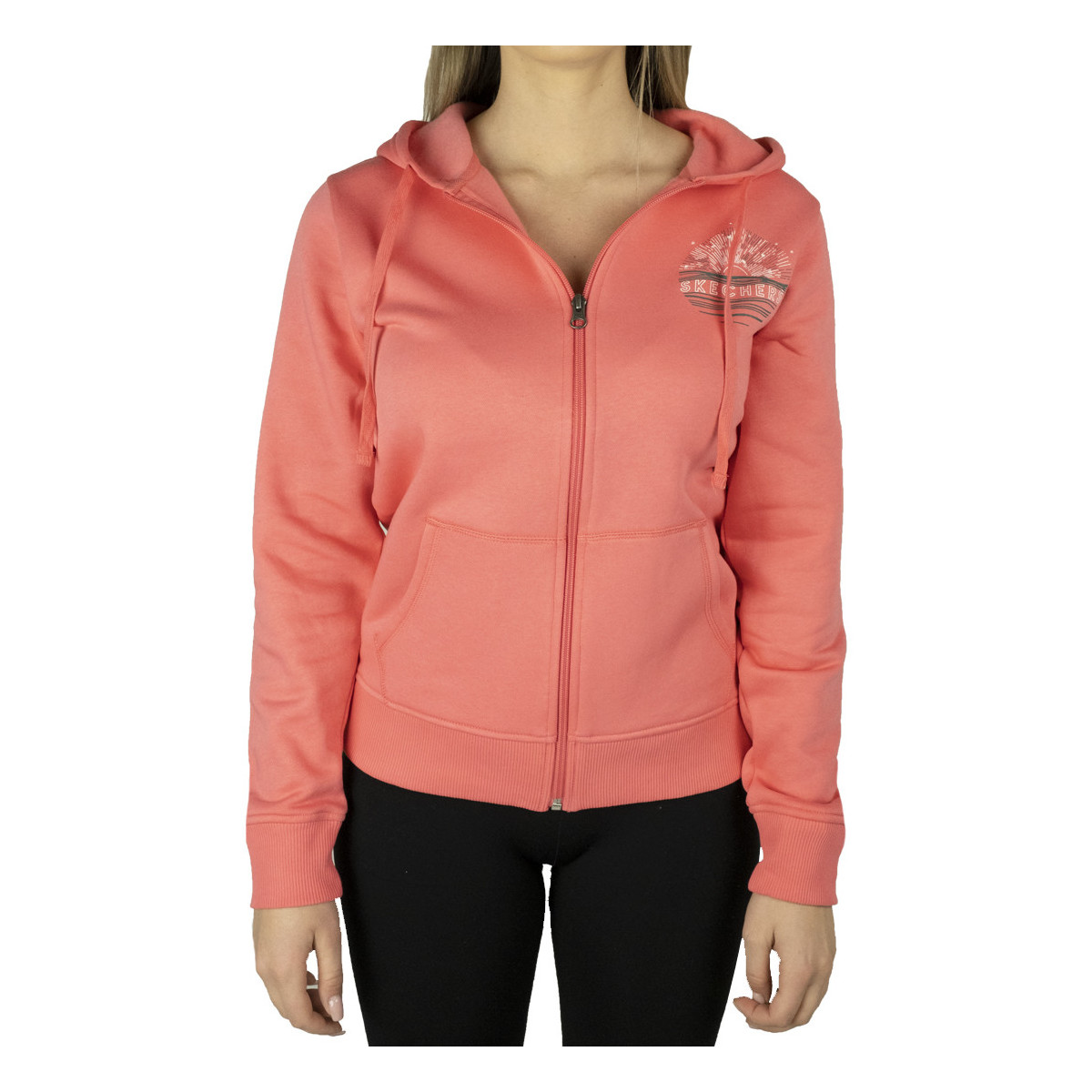 vaatteet Naiset Ulkoilutakki Skechers Full Zip Hoodie Vaaleanpunainen