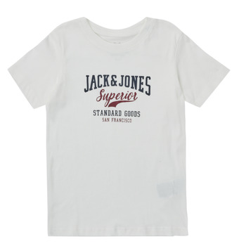 vaatteet Pojat Lyhythihainen t-paita Jack & Jones JJELOGO TEE SS O-NECK Valkoinen