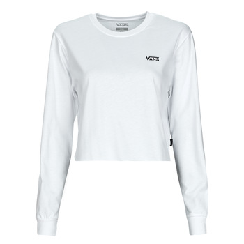vaatteet Naiset T-paidat pitkillä hihoilla Vans JUNIOR V LS CROP Valkoinen 