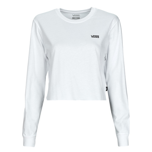 vaatteet Naiset T-paidat pitkillä hihoilla Vans JUNIOR V LS CROP Valkoinen 