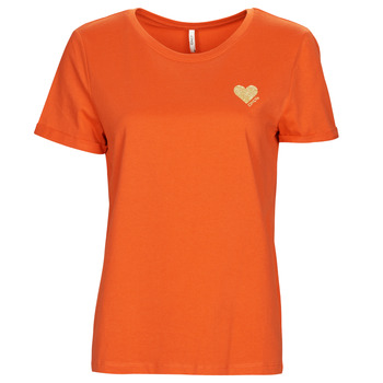 vaatteet Naiset Lyhythihainen t-paita Only ONLKITA S/S LOGO TOP Oranssi