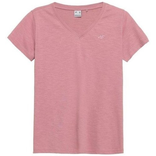 vaatteet Naiset Lyhythihainen t-paita 4F TSD352 Vaaleanpunainen