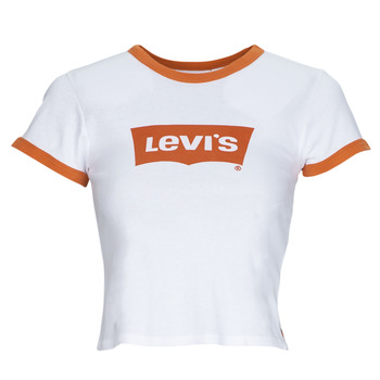 vaatteet Naiset Lyhythihainen t-paita Levi's GRAPHIC RINGER MINI TEE Oranssi / Bright / Valkoinen 
