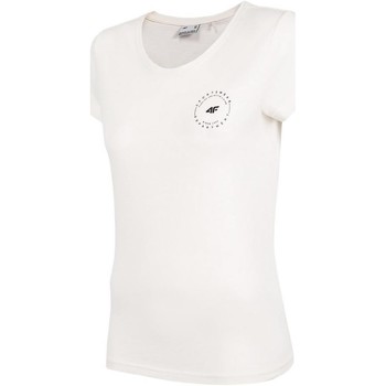 vaatteet Naiset Lyhythihainen t-paita 4F TSD033 Valkoinen