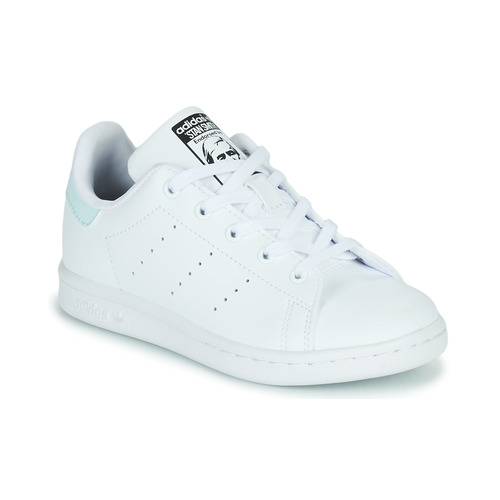 kengät Lapset Matalavartiset tennarit adidas Originals STAN SMITH C Valkoinen / Sininen