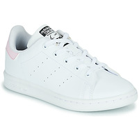 kengät Tytöt Matalavartiset tennarit adidas Originals STAN SMITH C Valkoinen / Vaaleanpunainen