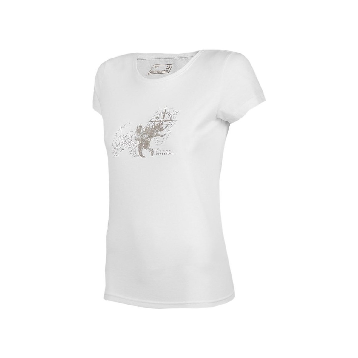 vaatteet Naiset Lyhythihainen t-paita 4F TSD067 Valkoinen