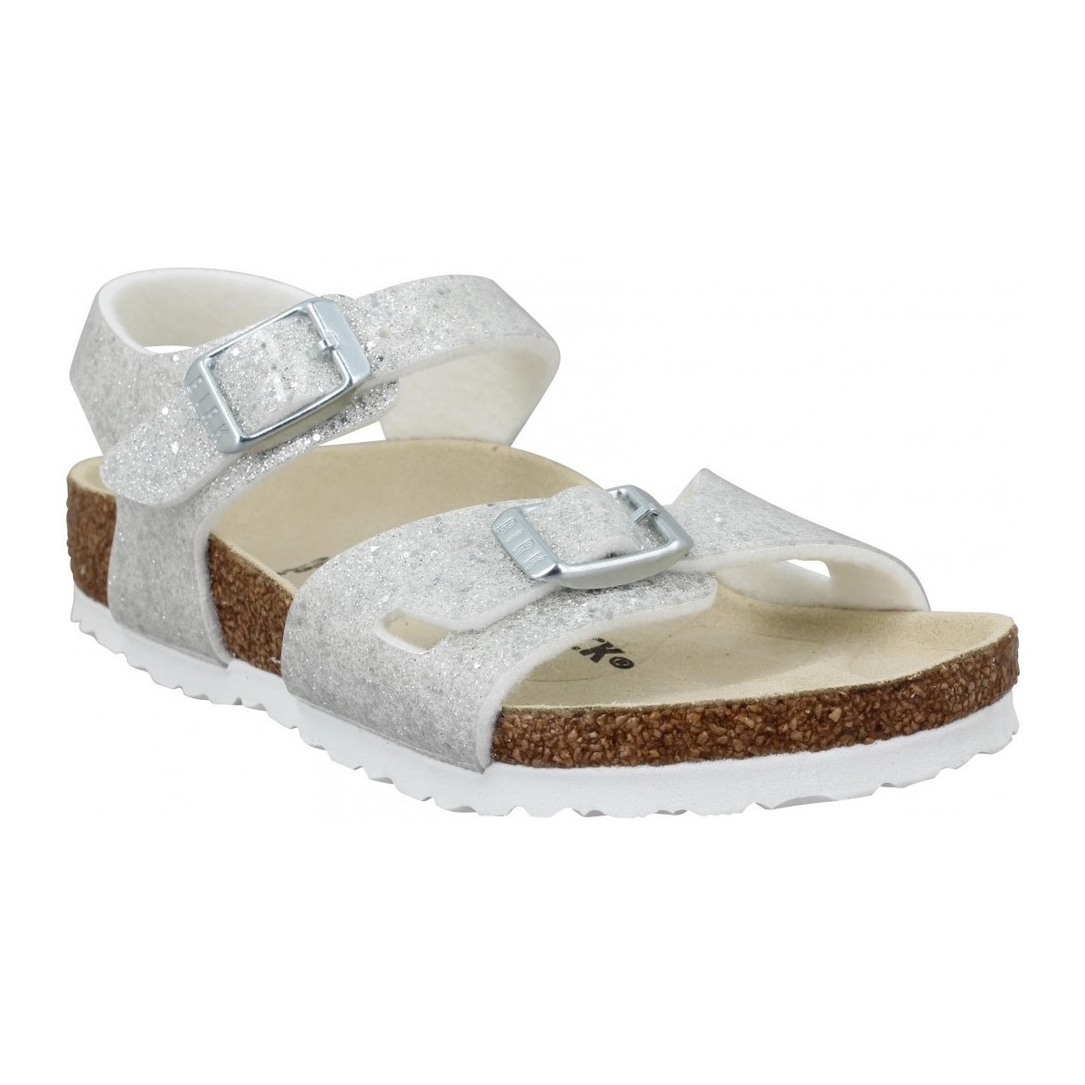 kengät Lapset Sandaalit ja avokkaat Birkenstock Rio Kids Birko Flor Cosmic Sparkle Enfant Blanc Valkoinen
