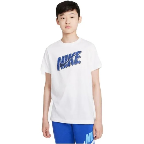 vaatteet Pojat Lyhythihainen t-paita Nike CAMISETA BLANCA NIO  SPORTSWEAR DO1825 Valkoinen