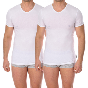 vaatteet Miehet Lyhythihainen t-paita Bikkembergs BKK1UTS02BI-WHITE Valkoinen