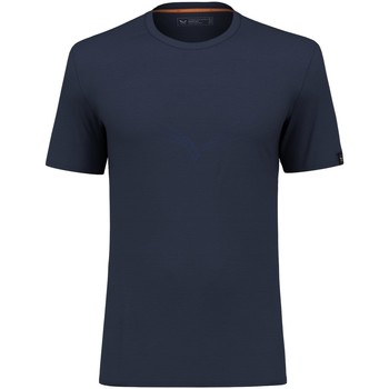 vaatteet Miehet T-paidat & Poolot Salewa Puez Eagle Sketch Merino Men's T-Shirt 28340-3960 Sininen