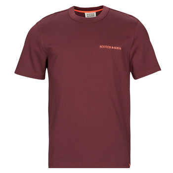 vaatteet Miehet Lyhythihainen t-paita Scotch & Soda T-Shirt Logo Unisexe En Jersey De Coton Biologique Viininpunainen