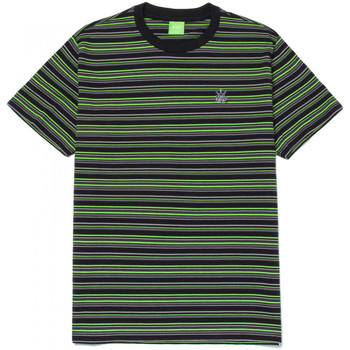 vaatteet Miehet T-paidat & Poolot Huf T-shirt crown stripe ss knit top Musta