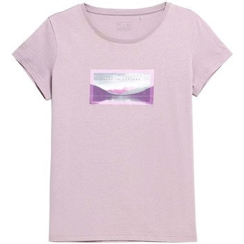 vaatteet Naiset Lyhythihainen t-paita 4F TSD063 Vaaleanpunainen