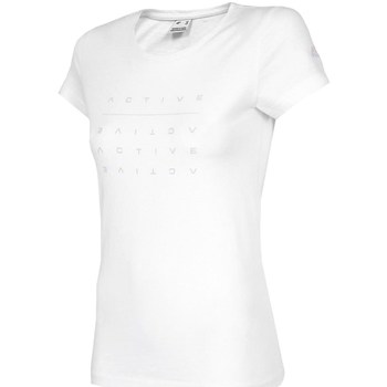 vaatteet Naiset Lyhythihainen t-paita 4F TSD013 Valkoinen