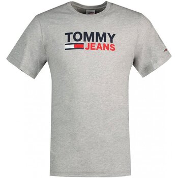 vaatteet Miehet Lyhythihainen t-paita Tommy Jeans DM0DM15379 Harmaa