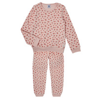 vaatteet Tytöt pyjamat / yöpaidat Petit Bateau CAGEOT Vaaleanpunainen / Punainen