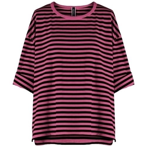 vaatteet Naiset Topit / Puserot Wendy Trendy Top 110641 - Black/Pink Vaaleanpunainen