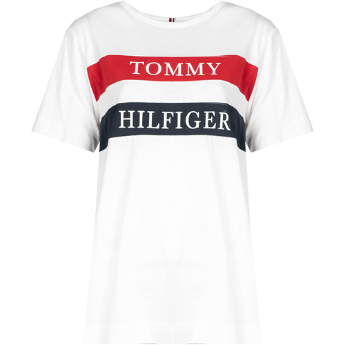 vaatteet Naiset Lyhythihainen t-paita Tommy Hilfiger WW0WW25917 Valkoinen