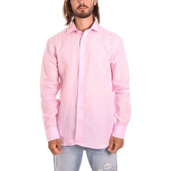 vaatteet Miehet Pitkähihainen paitapusero Borgoni Milano OSTUNI Vaaleanpunainen