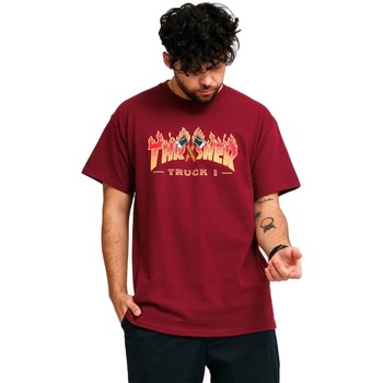 vaatteet Miehet Lyhythihainen t-paita Thrasher  Viininpunainen