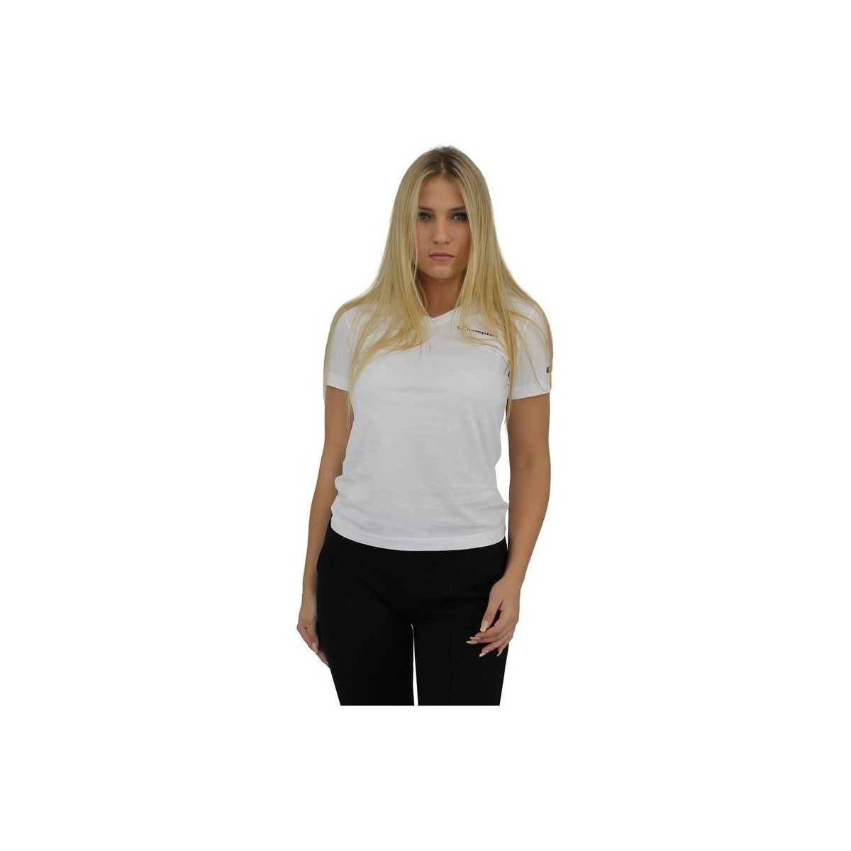 vaatteet Naiset Lyhythihainen t-paita Champion Vneck Tshirt Valkoinen