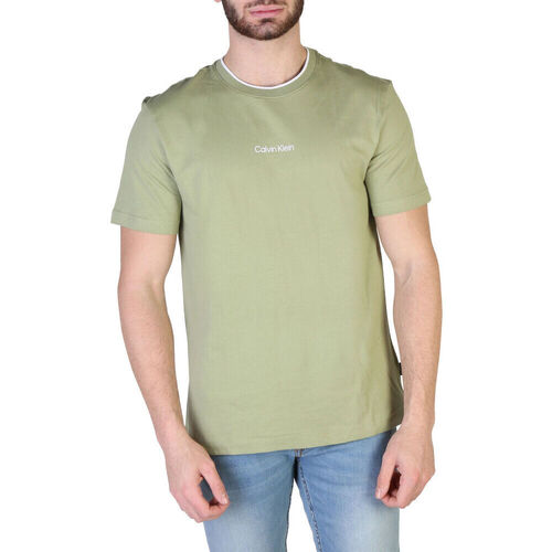 vaatteet Miehet Lyhythihainen t-paita Calvin Klein Jeans - k10k107845 Vihreä