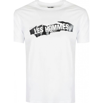 vaatteet Miehet Lyhythihainen t-paita Les Hommes LKT200-703P | Round Neck T-Shirt Valkoinen