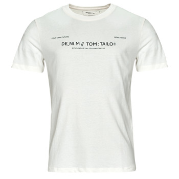 vaatteet Miehet Lyhythihainen t-paita Tom Tailor 1035581 Valkoinen