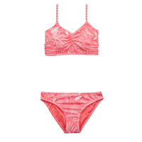 vaatteet Tytöt Kaksiosainen uimapuku Roxy VACAY FOR LIFE CROP TOP SET Vaaleanpunainen / Valkoinen